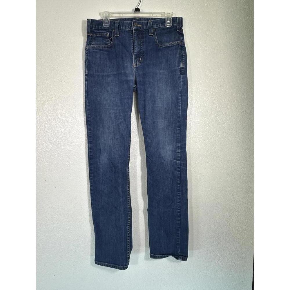 Carhartt Straight Fit Jeans Men’s 33x32.5 Workwear Blue Denim - Picture 2 of 7